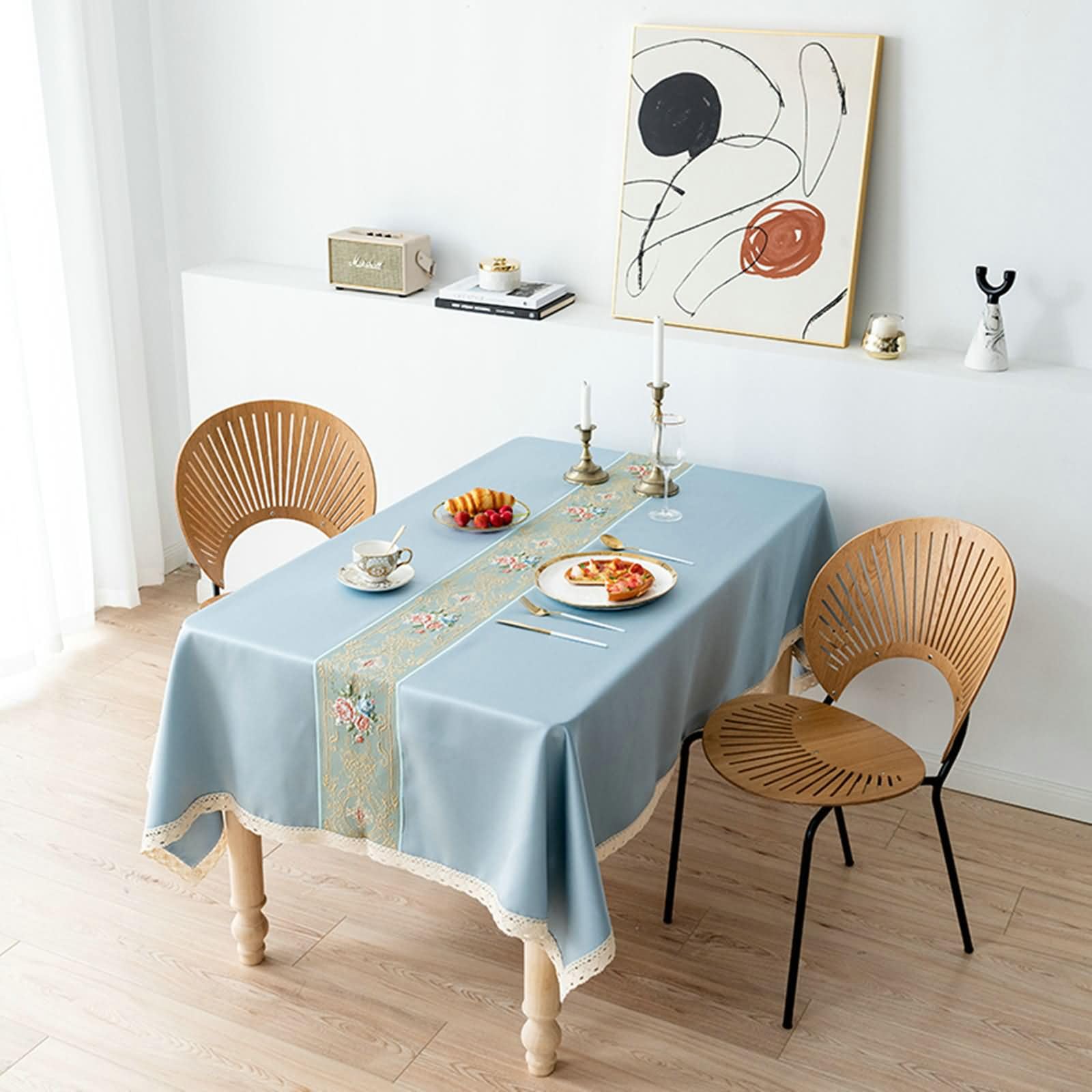 Nappe de table rectangulaire anti-taches pour en finir avec les corvées de lavage