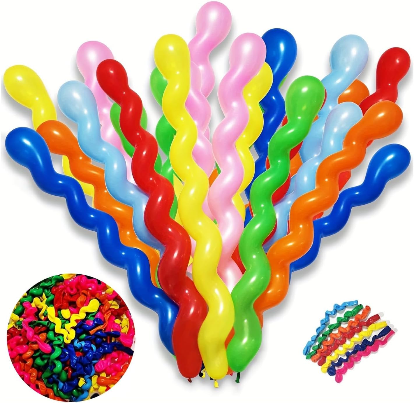 Godfather Long Spiral Modelling Balloons Mixed Coloured Twisting Latex Magic Balloons for Party Birthday Wedding Decorations (Multicolor 20 Pcs)