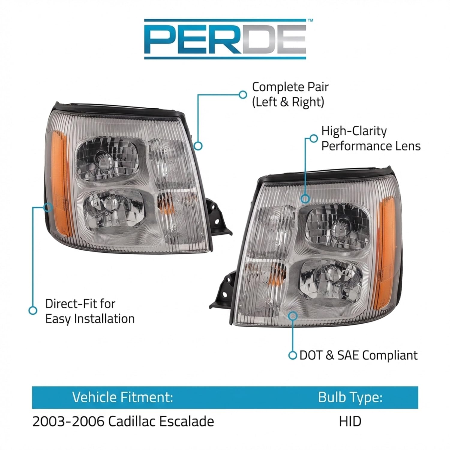Amazon.com: PERDE Compatible with 2003-2006 Escalade HID