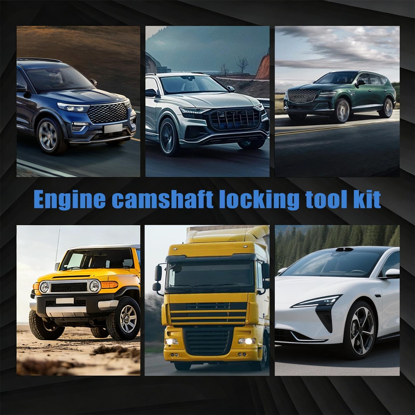 Kit de herramientas de sincronización para motor, juego completo de reparación de coche, kit de herramientas de sincronización de retención del árbol de levas, para vehículos, remolque, RV, automóvil