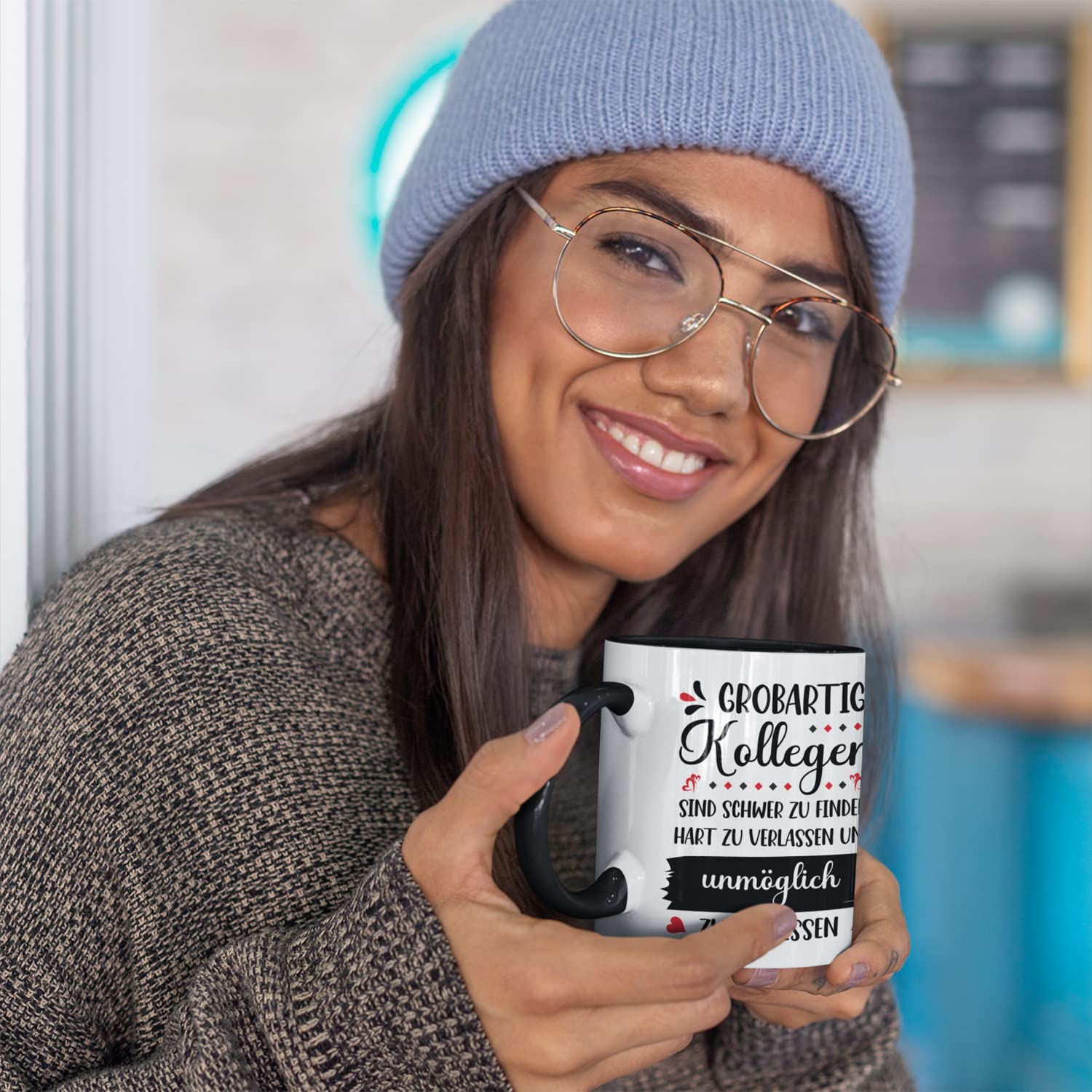 Kaffeebecher24 - Tasse Avec Inscription - Tasse Kollegin - Passe Au Lave- Vaisselle - 330 Ml - Tasse De Bureau Pour Collègue De Travail