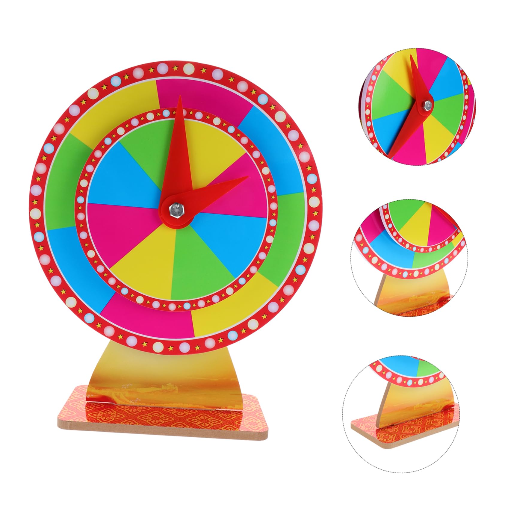 SUPVOX Ruota Premio da Tavolo Base in PVC, Doppio Livello | Piattaforma Girevole Compatta, Portatile, per Premi e Penalità, Adatta a Feste e Gioco