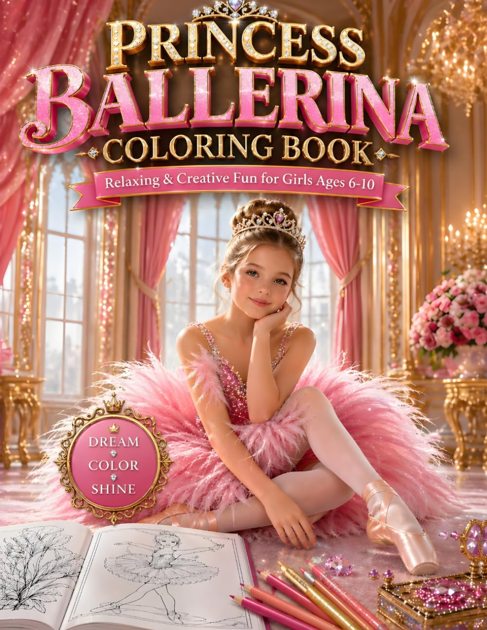 PRINCESS BALLERINA COLORING BOOK: Relaxing & Creative Fun for Girls Ages 6-10