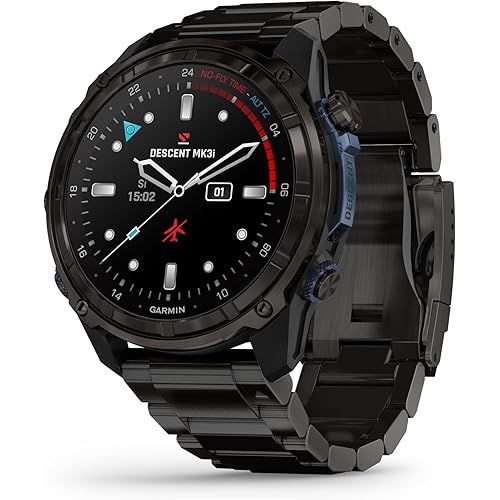 Garmin Descent™ Mk3i, Dive Computer and Multisport GPS Smartwatch, Air Integration, Black Titanium
