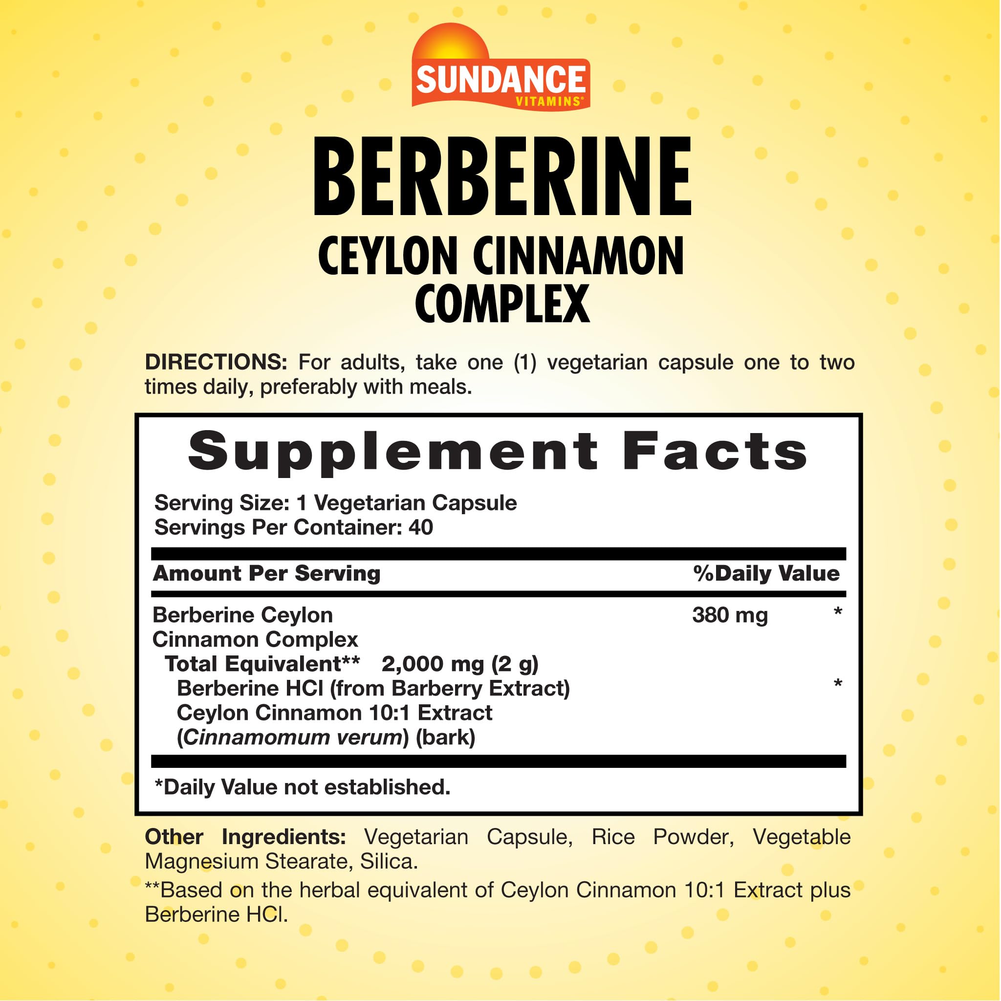 Sundance Berberine with Ceylon Cinnamon Capsules — Amazon image 2