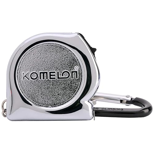 Miniatura 7 de KOMELON KMC-74K Pro Easy Chrome Case Cinta métrica 9.8 ft x 0.236 in Reglas métricas Llavero Llavero con mosquetón Clip Accesorio