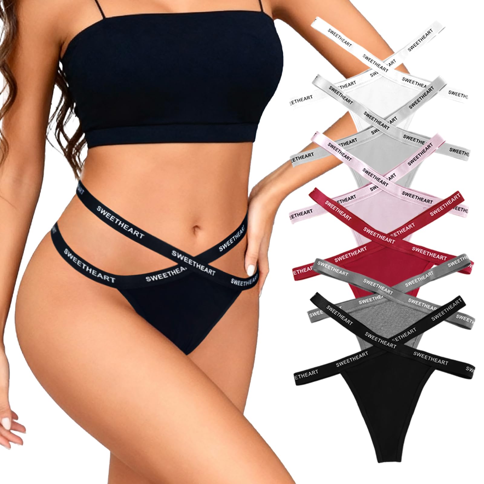 Muhfennaic Womens panties organic cotton panties for women ladies underwear sexy thongs underwear for women Multicolor