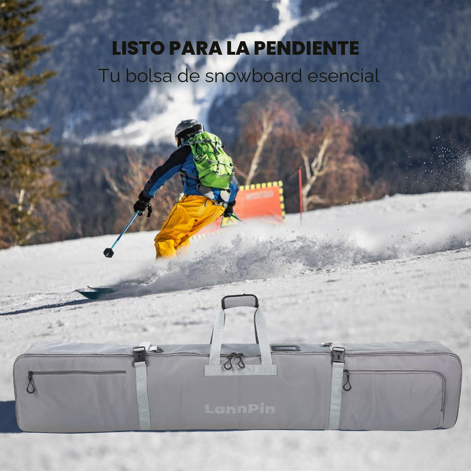Bolsas de Snowboard Acolchada Premium Funda para Tabla de Viaje Larga