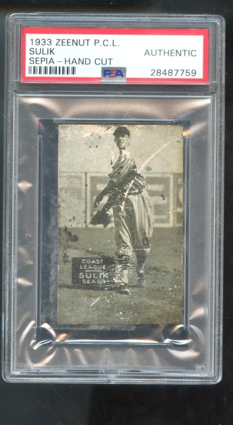 1933 Zeenut Zeenuts Ernie Sulik PSA AUTHENTIC Graded Baseball Card Pacific Coast League PCL P.C.L. San Francisco Seals