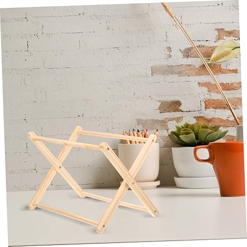 Miniatura 8 de Ciieeo Estante de fabricación de cuerdas, organizador de piso de madera, estante de secado ligero portátil para el hogar Dec
