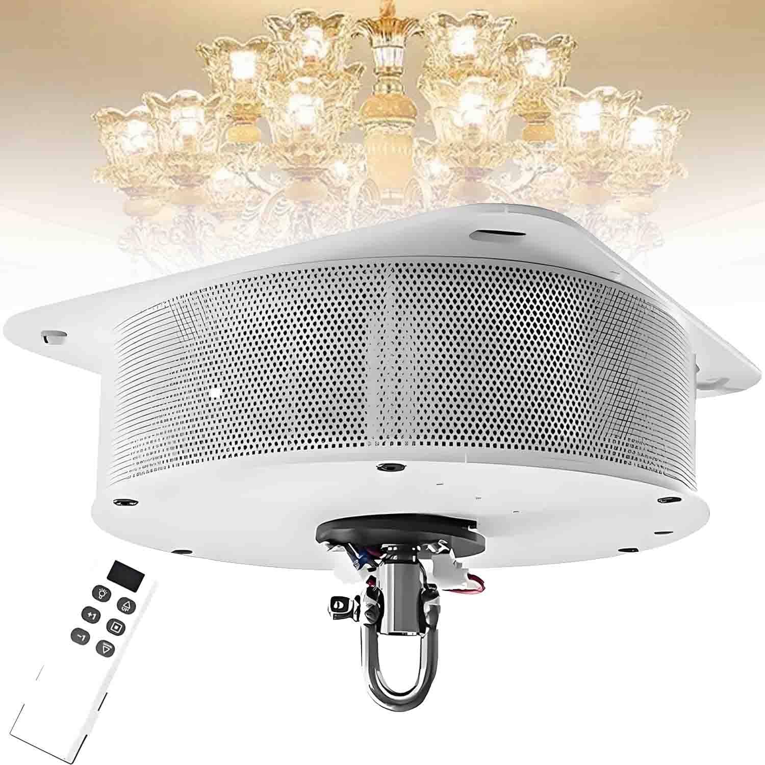 GLBMXDD Heavy-Duty Chandelier Hoist, Remote Control, 6M Max Height, Average Lifting Speed <2 M/Min, Motorized Lifter for Commercial High Ceiling Lighting 180kg(396lbs)