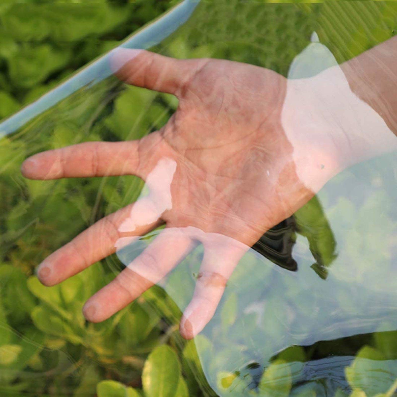 Wasserdichte Transparente PVC Plane mit Ösen,Wetterfeste Plane Strapazierfähige Vordächer Faltbar,0,35mm Regenschutz Abdeckplane für Gartenmöbel Pflanzen Gewächshaus Pet Hutch Dach,2x3m/6.9x9.8ft