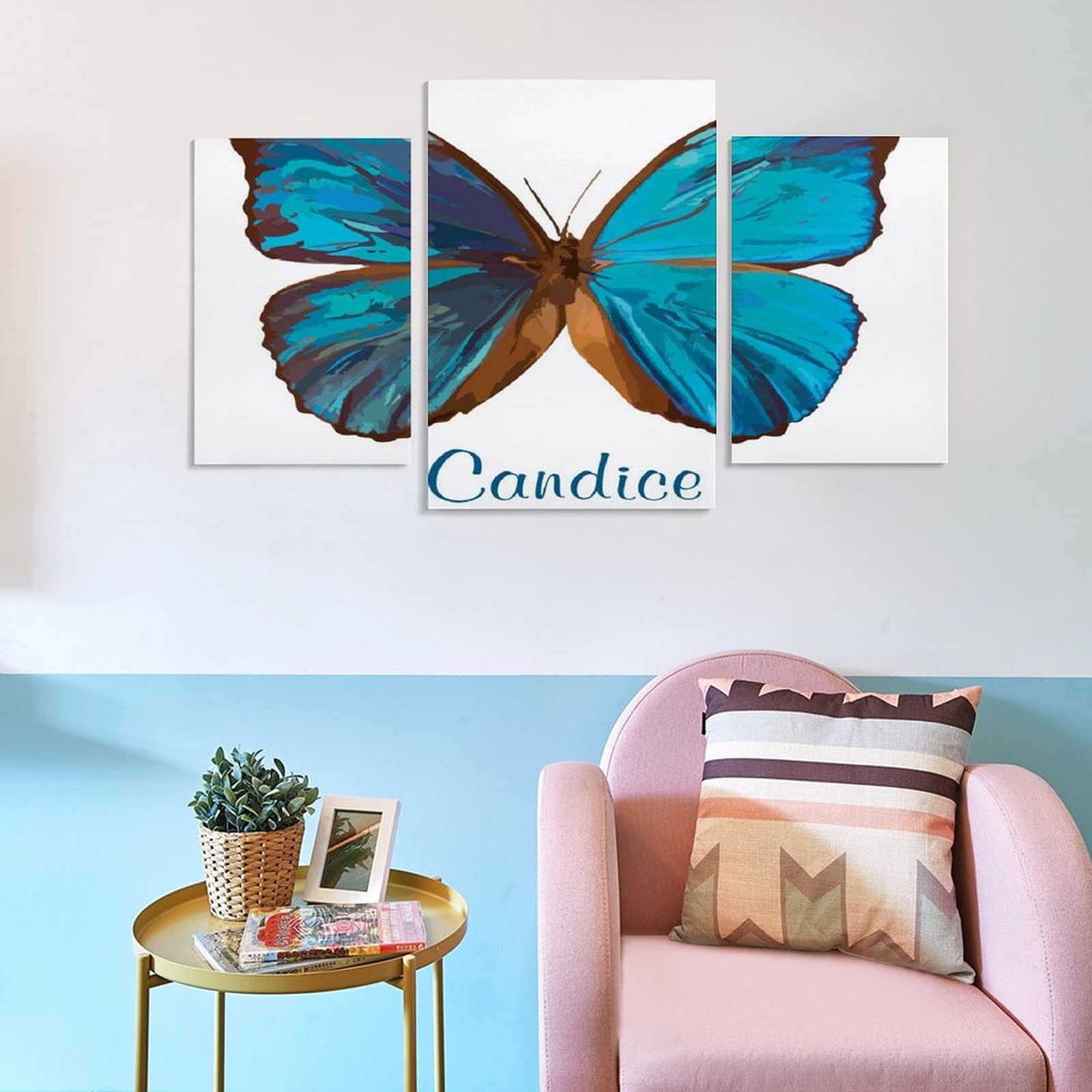 幻想的なブルーバタフライアート 額縁付き インテ リア 壁掛け装飾品 幻想的なブルーバタフライアート 額縁付き インテ リア 壁掛け装飾品