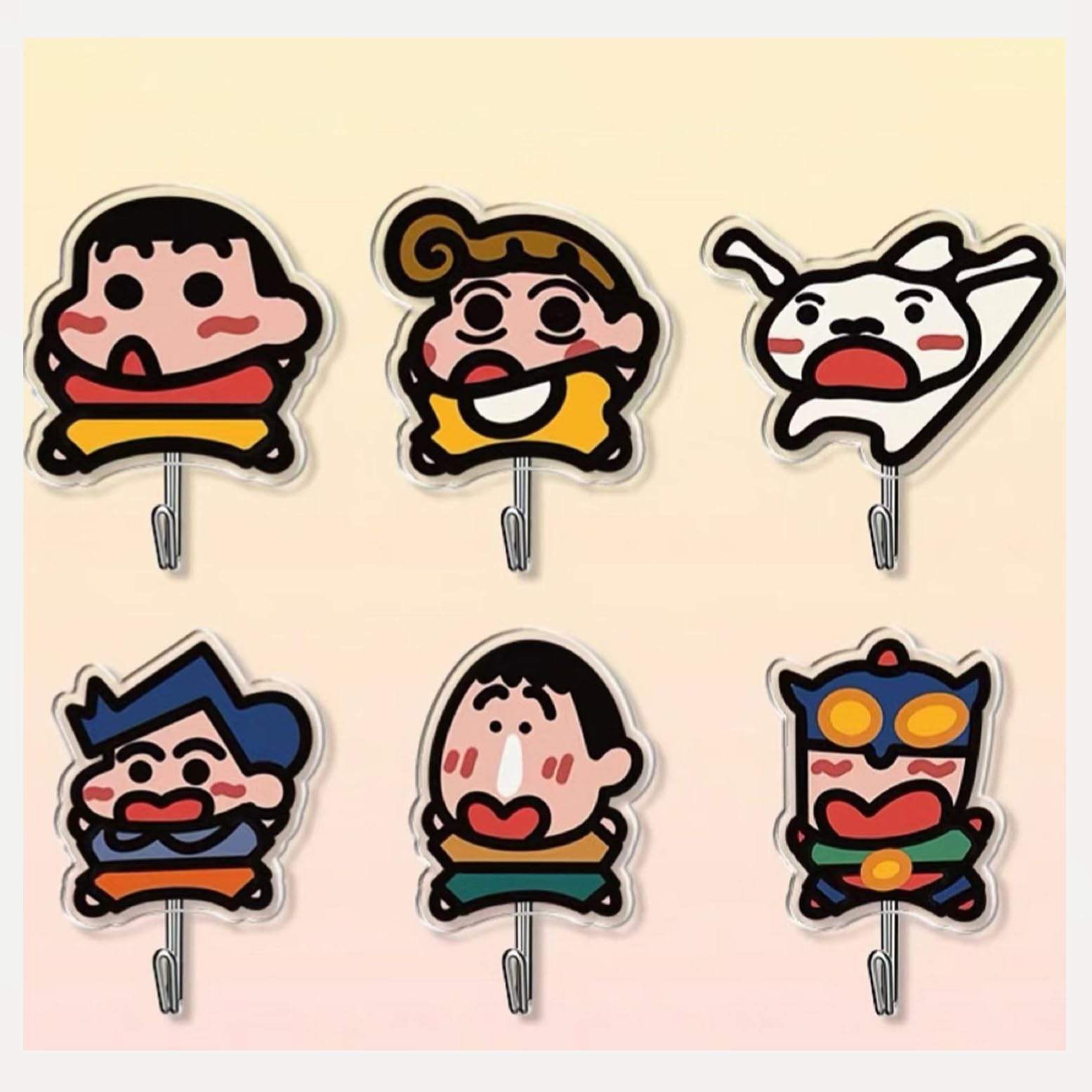 Amazon.co.jp: クレしん フック セット 6枚セット しんちゃん クリア