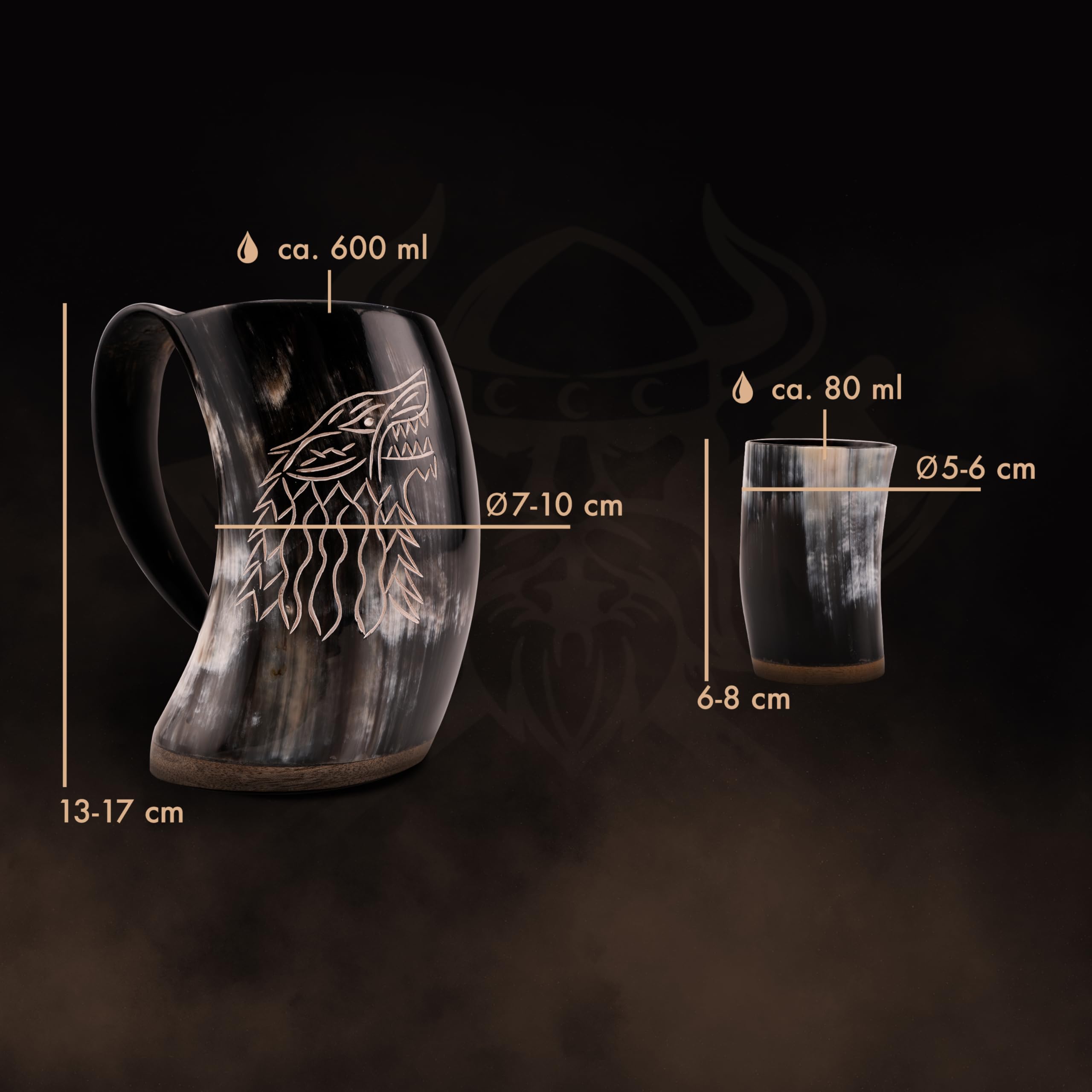 VIKING CRAFT® Viking Drinkhoorn Mok 2 x Ca. 350 ml grote Vikingmok voor je Viking Mead... | bol