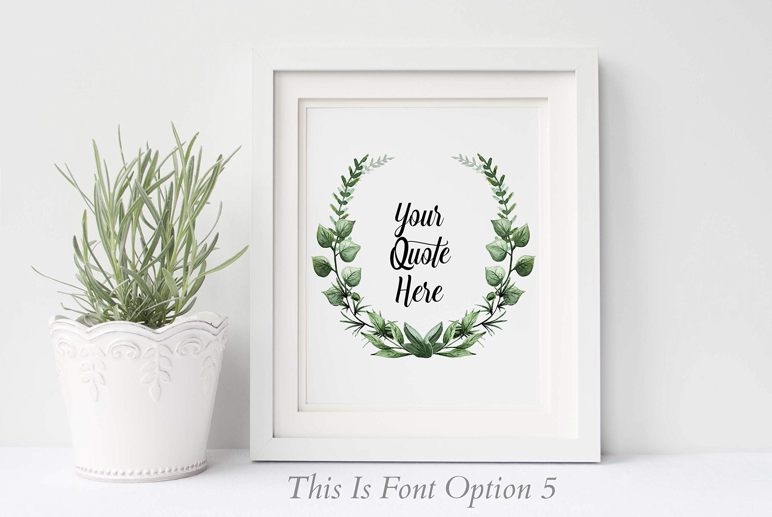 Personalised Quote Print, Custom Quote, Custom Text Poster, Leaf Wall Art Gift, Botanical Prints, A4