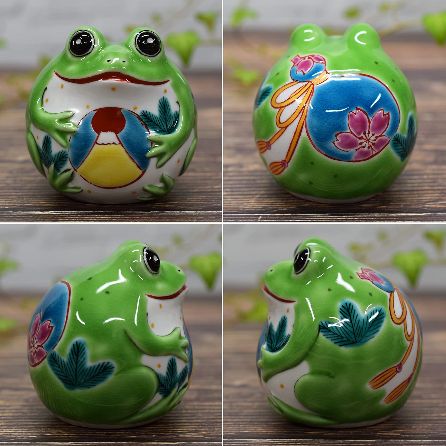 Amazon.co.jp: カエル 置物 九谷焼 福かえる 富士山 陶器 縁起物 風水