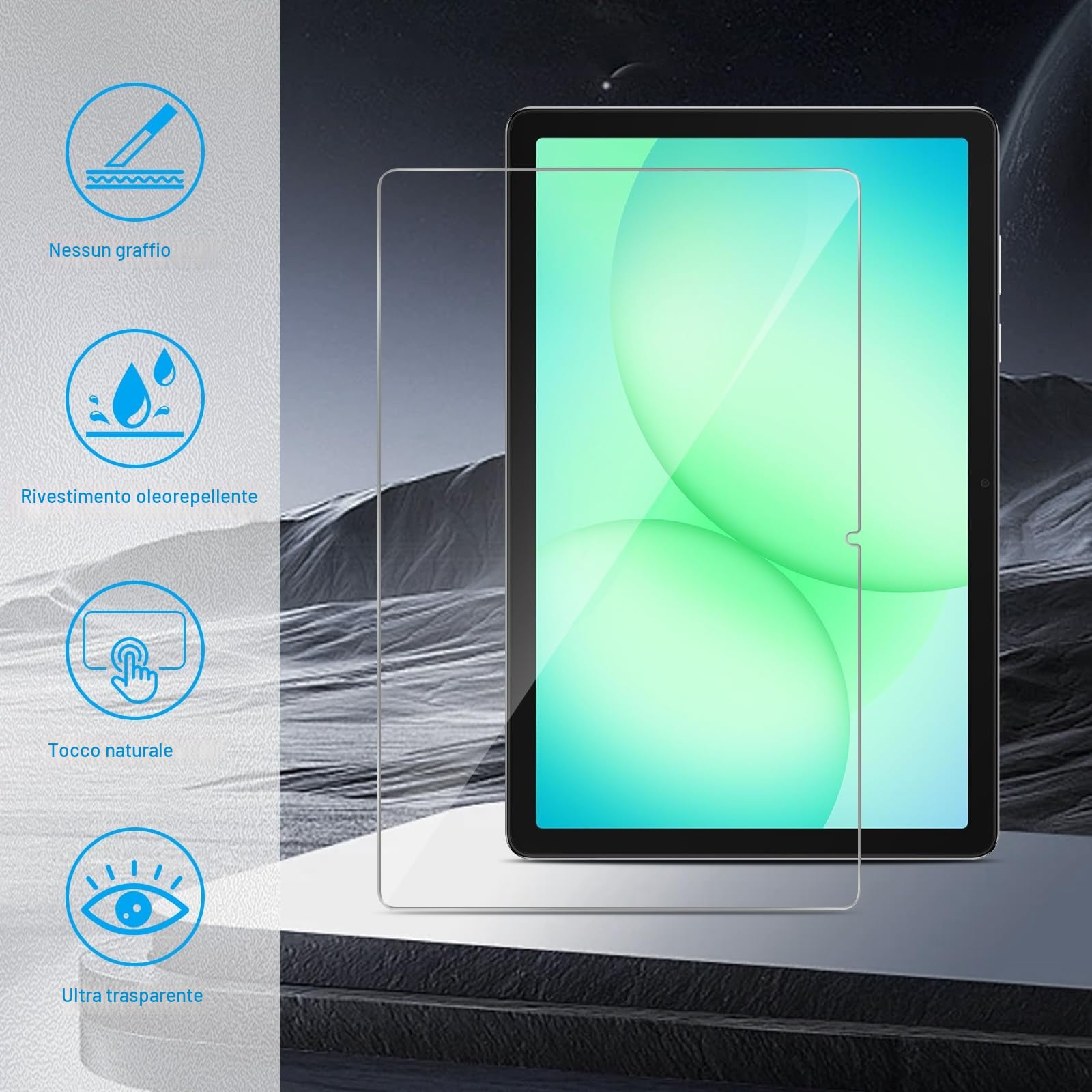 Pellicola Vetro Temperato per Samsung Galaxy Tab A11+ A9+ 11 Pollici 2 Pezzi