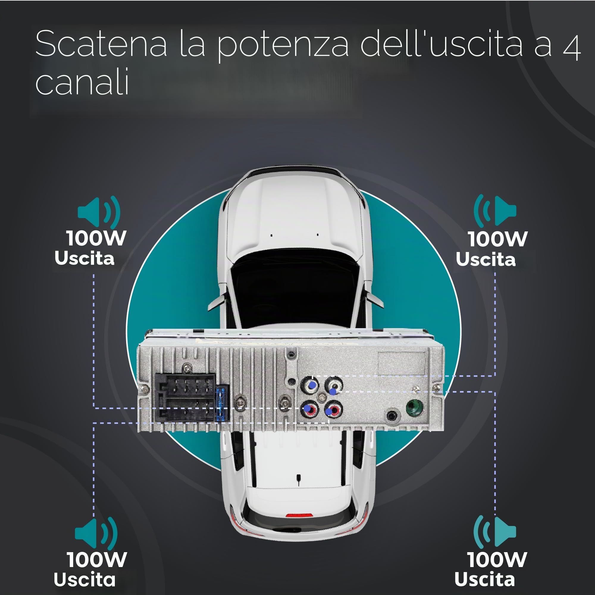 Caliber Autoradio Bluetooth 1DIN, DAB+/FM Tuner, 4 x 100 W, USB/Micro SD, 2.1 A, funzione di ricarica, Aux-in, vivavoce, microfono esterno, uscita RCA, spettacolo di luci MP3/WMA/APE/FLAC/AAC