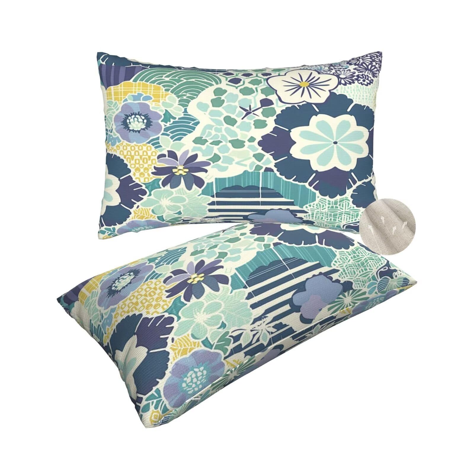 Coussin décoratif fleurs au style zen japonais traditionnel