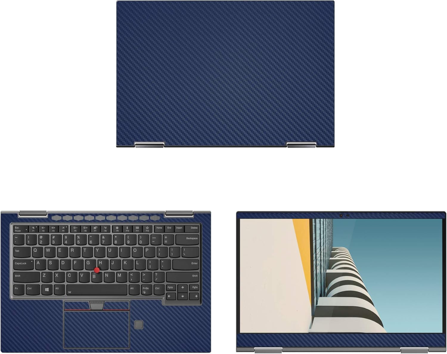 Decalrus - Protective Decal for Lenovo ThinkPad X1 Yoga 4th Gen. (14" Screen) Laptop Blue Carbon Fiber Skin case Cover wrap CFlenovoThnkpdX1yoga_4genBlue