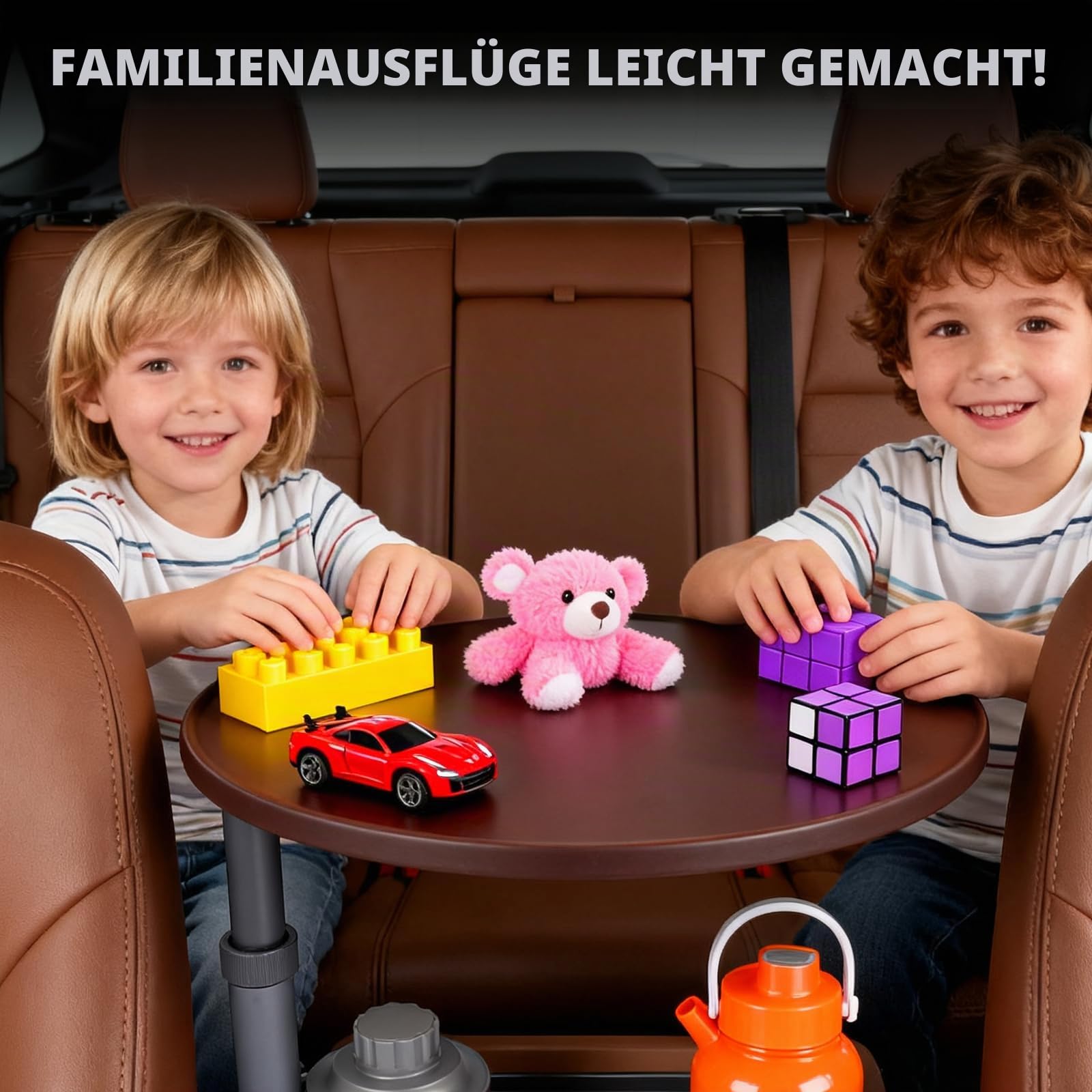 Xiake 360 ° Auto Tisch Tablett,Auto Tablett & Schreibtisch für Laptop,Universel Auto Getränkehalter Tisch Snacktablett,kompatibel mit Tesla Model Y/3,Ford F150/Explorer/Maverick(Original)