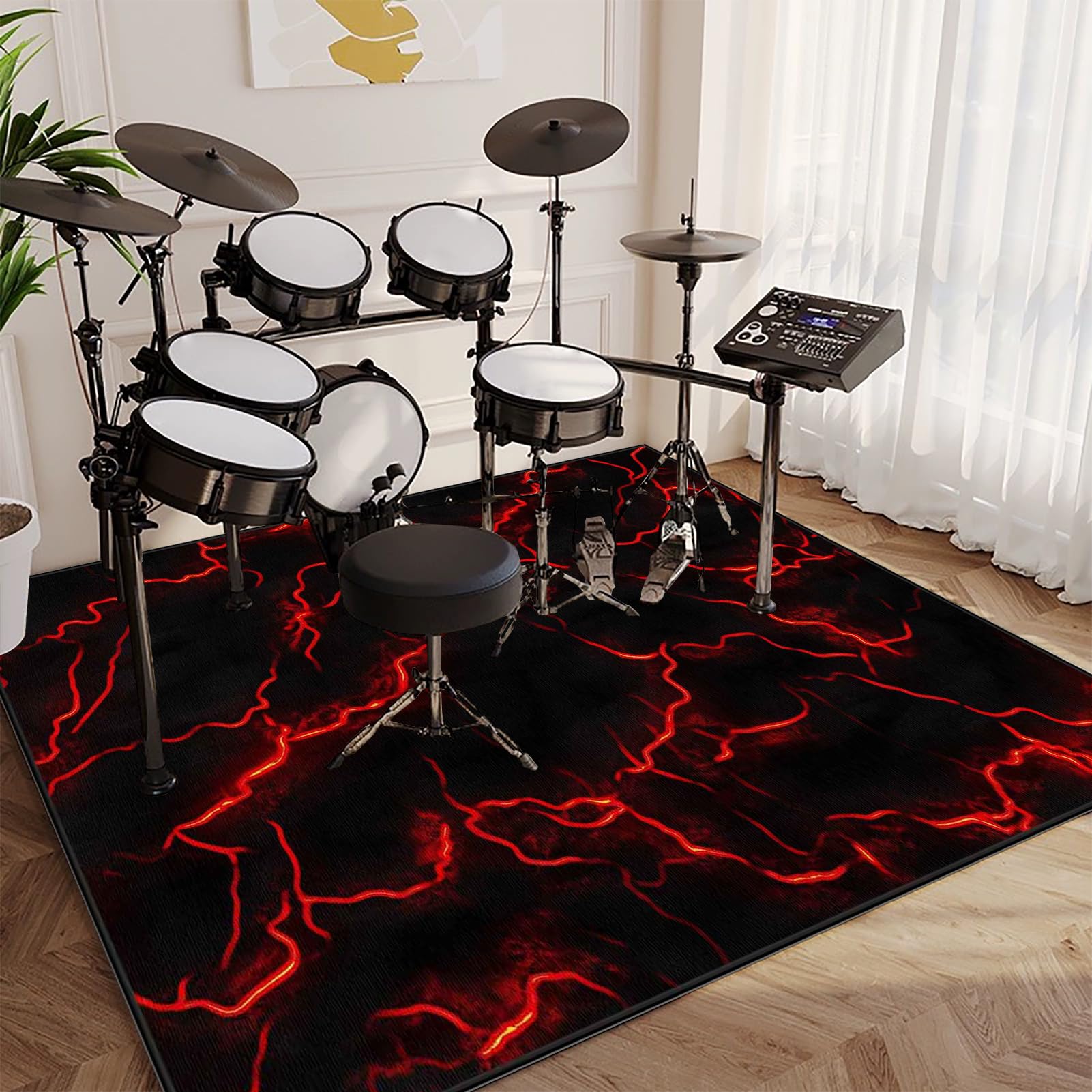 160 x 120 cm Alfombra para Batería Electronica | Alfombra de Tambor | Alfombra Bateria y Percusión | Alfombras Rectangulares para Bombo Caja | Alfombrilla Insonorizada Antideslizantes