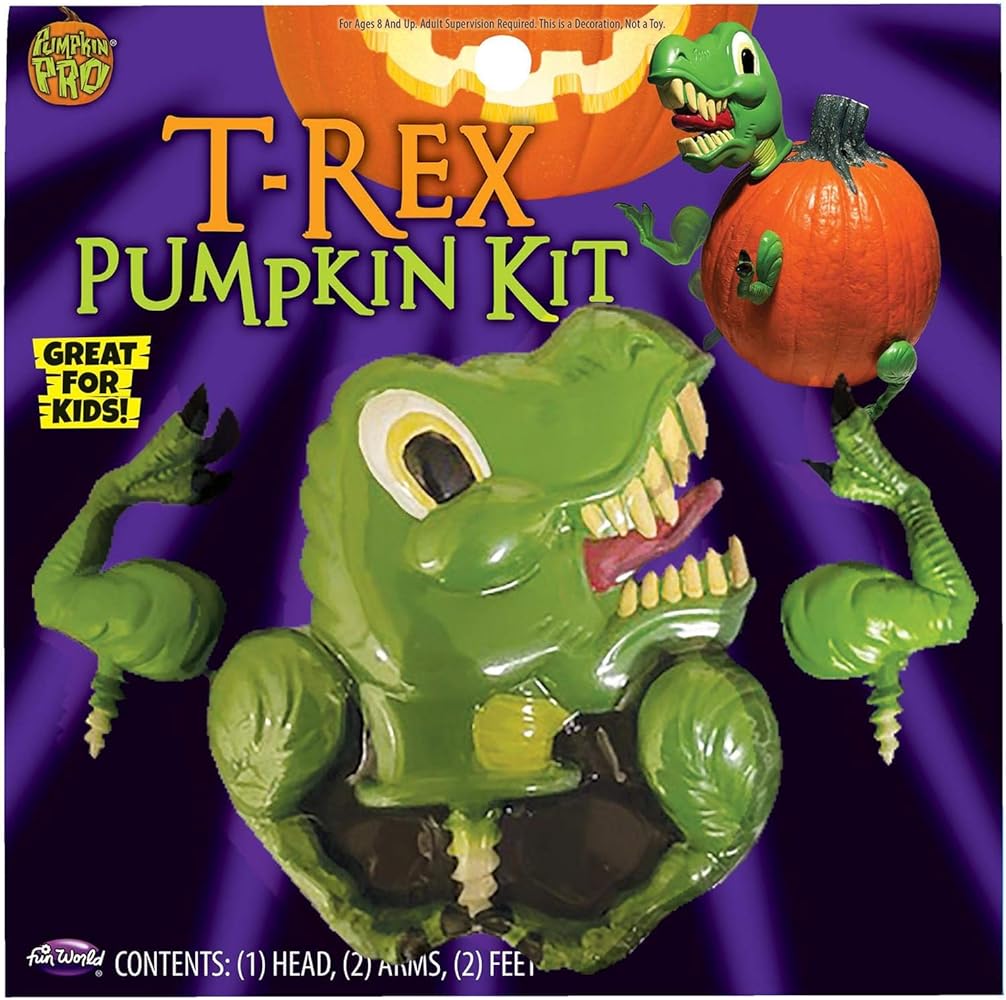 Amazon.com: FunWorld Halloween T-Rex Dinosaur Pumpkin Decorating