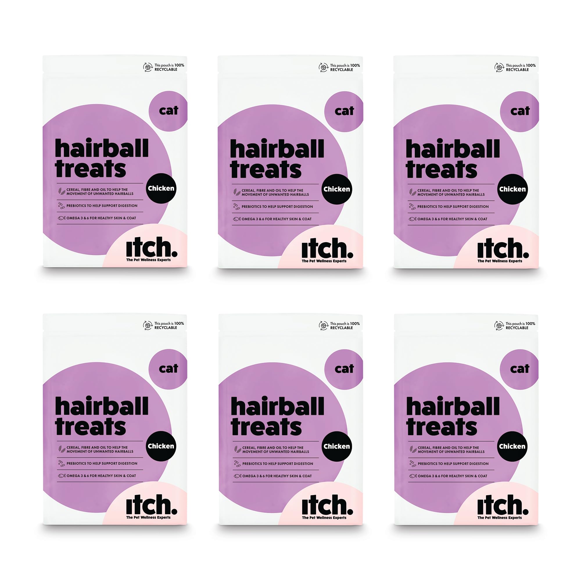 Itch, Anti-Hairball Healthy Pet Treats for Cats, Supports Healthy Digestion, All Ages and Breeds