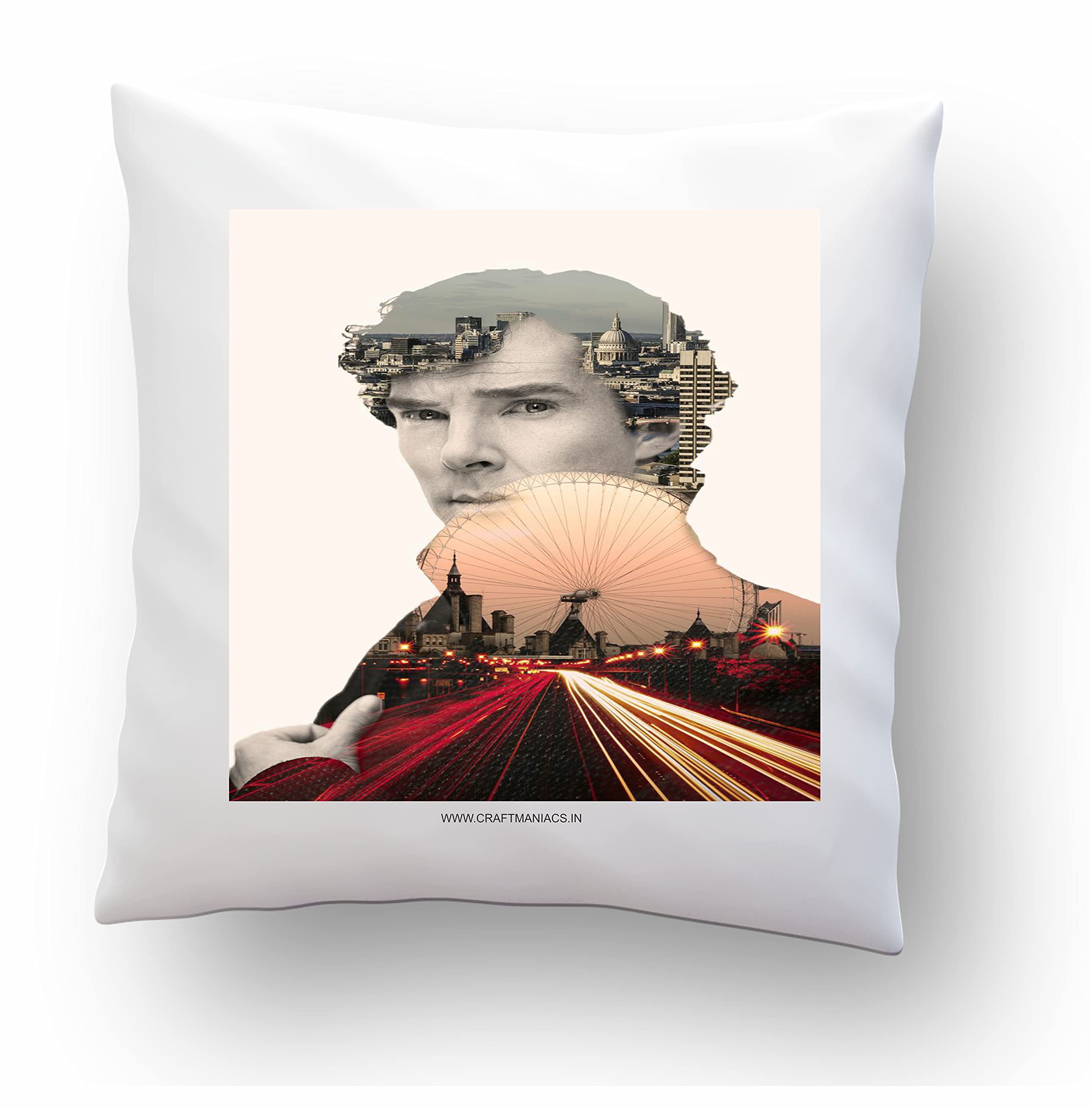 CRAFT MANIACS Sherlock Best Detective in London Poster 16*16 INCHES Pillow with Filler | Merch for Sherlock H Lovers