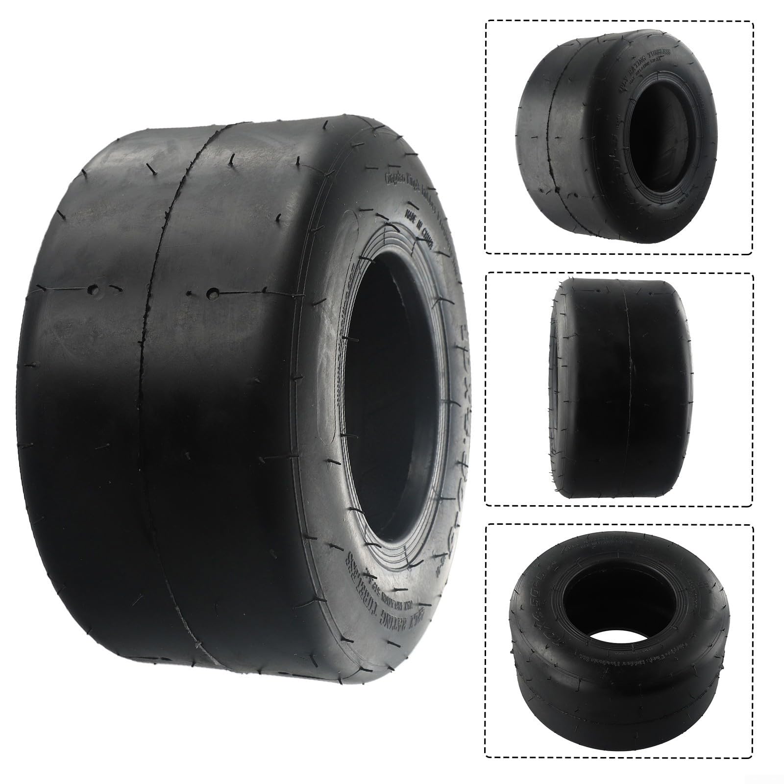 Pneumatici per kart 10x4.50-5 e 11x7.10-5, ruote di ricambio in gomma tubeless anteriore o posteriore per kart, pneumatico fuoristrada non deformabile antiusura (10x4.50-5)