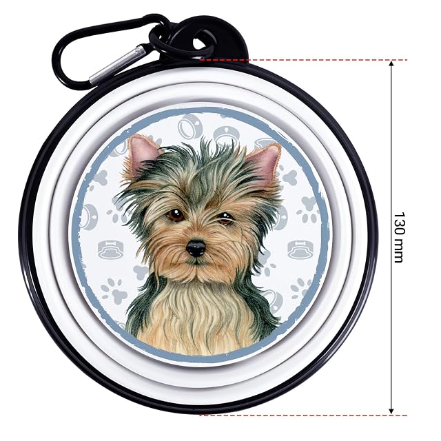 Foto 8 de 8 de Yorkshire - Yorkie - Cuenco plegable portátil con mosquetón para viajes, cuenco para mascotas, práctico…