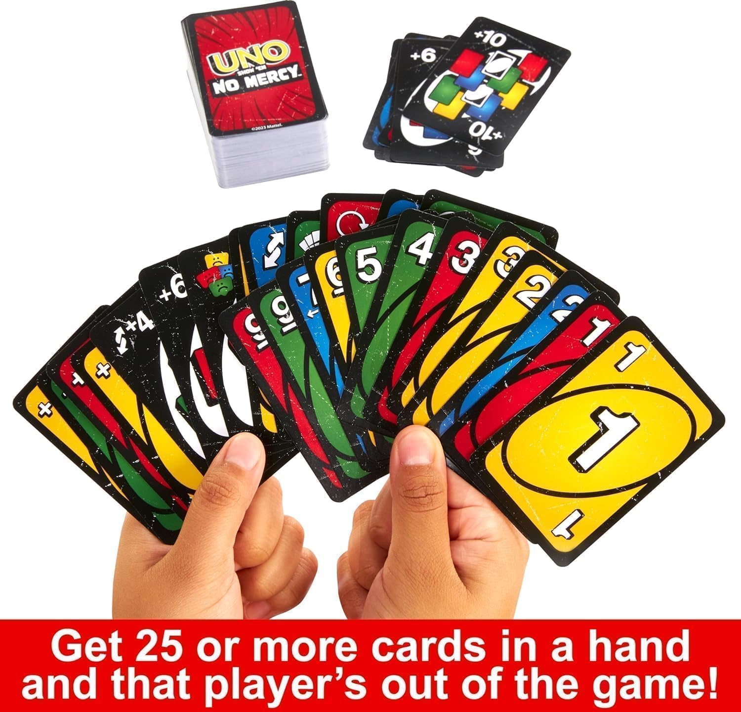 Mattel Uno No Mercy, Flip and Phase 10 Card Game, Combo Pack of 3