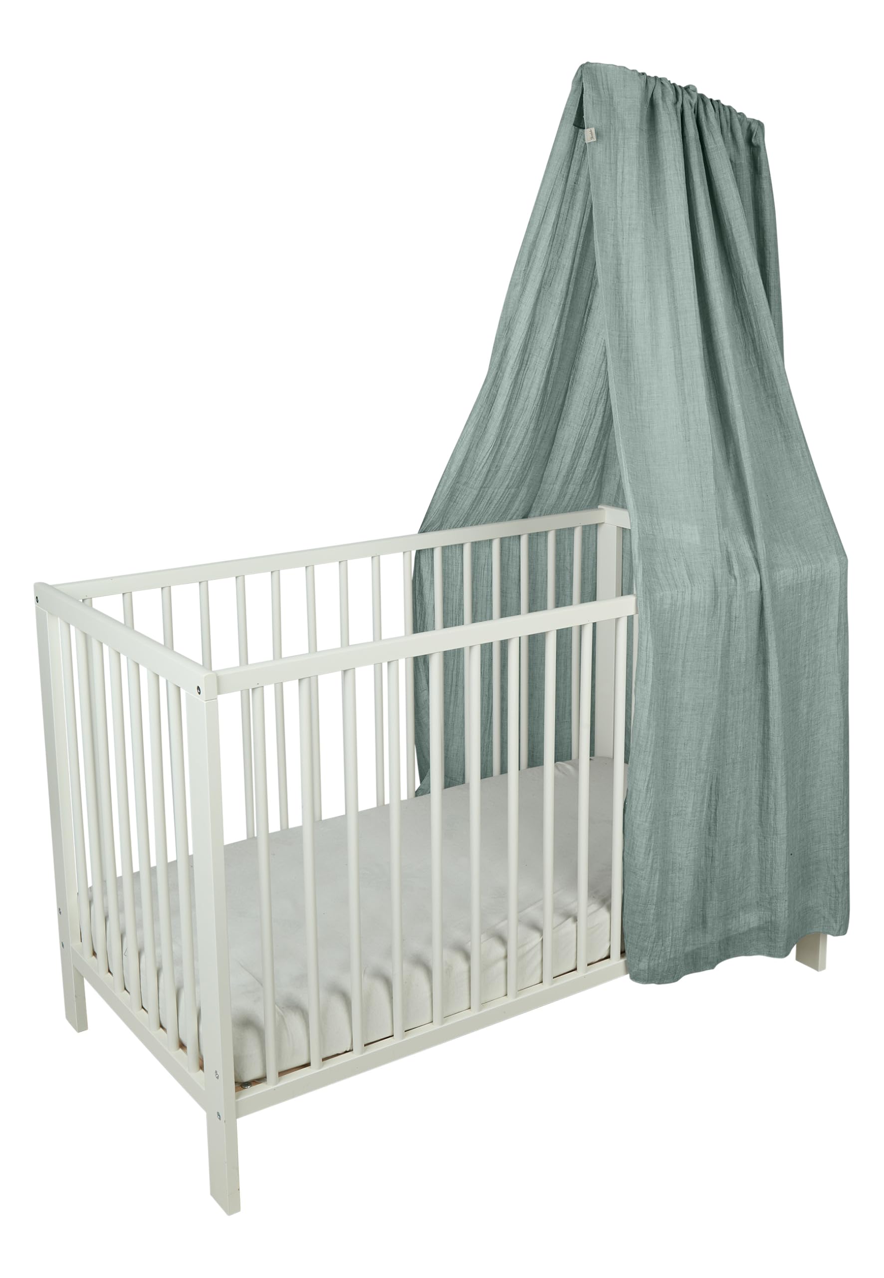 Sterntaler Betthimmel, luftiger Gaze-Stoff, leichter Baby-Betthimmel für Kinderbett, dekorativ und atmungsaktiv, 160×300×0,5 cm, steingrün