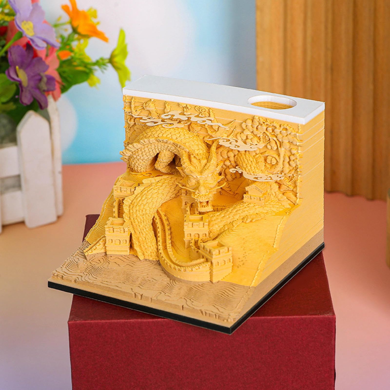 Bloc de notas 3D, bloc de notas 3D, bloc de notas de arte 3D, bloc de notas artísticas de dragón rasgado, exquisitas notas adhesivas creativas antiadherentes, bloc de notas de arte 3D, bloque de