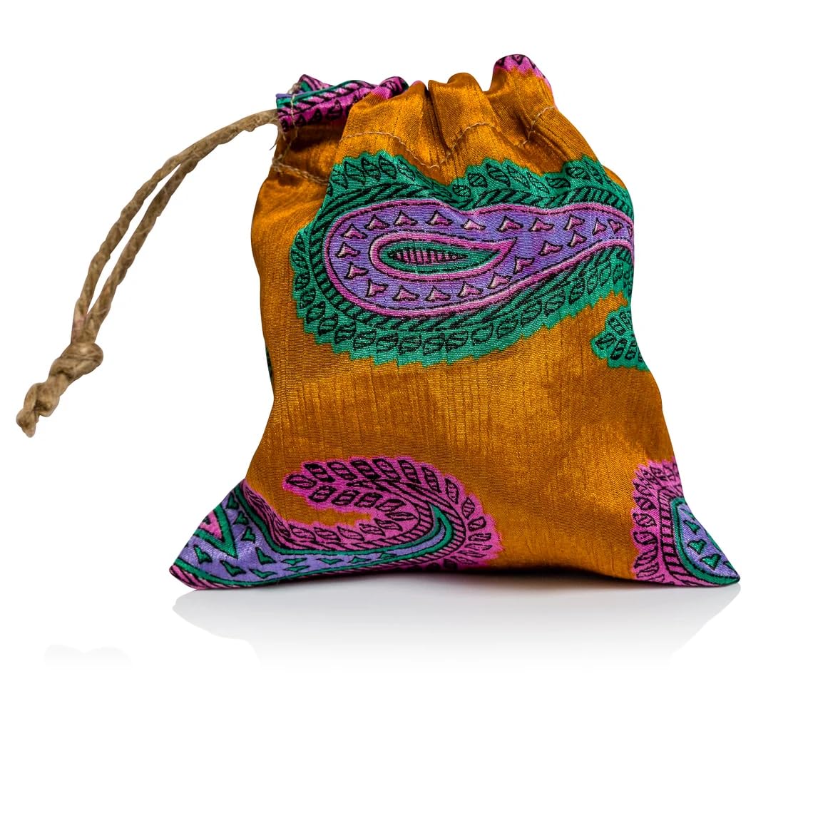 Recycled Sari Gift Bags - Reusable, Ethical & Eco-Friendly Fabric Wrap (Small)