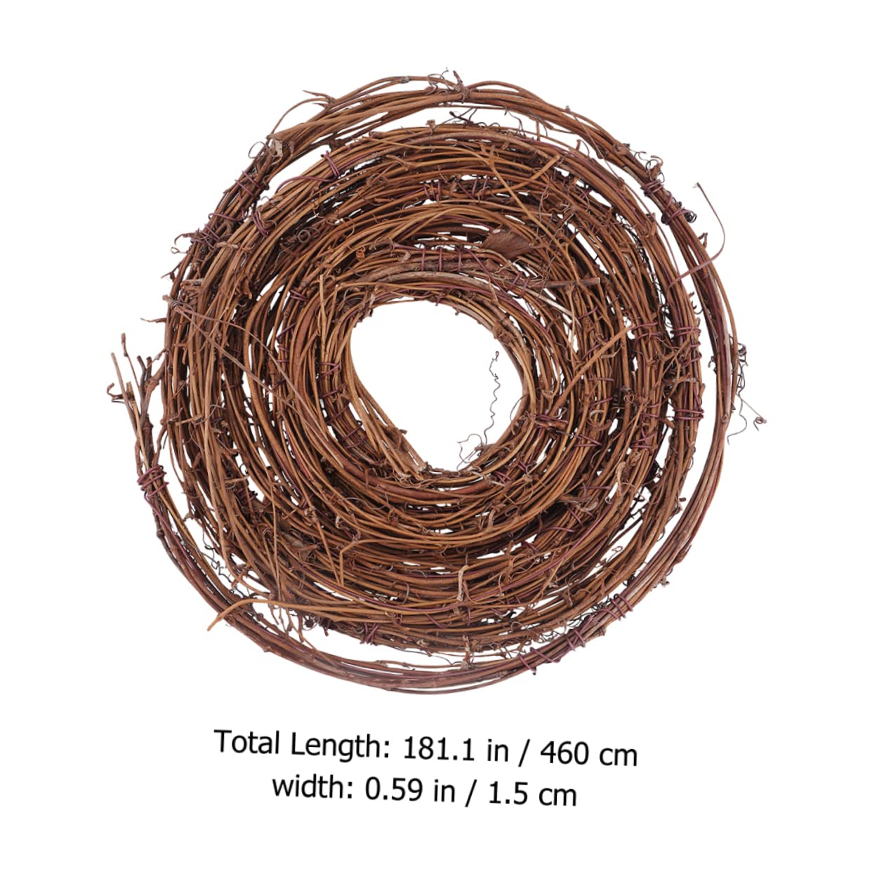 COLLBATH Ratán Natural para Manualidades y Bricolaje 4.6 m por Rollo De Vid Natural Decoración Navideña para Hogar y Fiestas Paquete De 2 Rollos