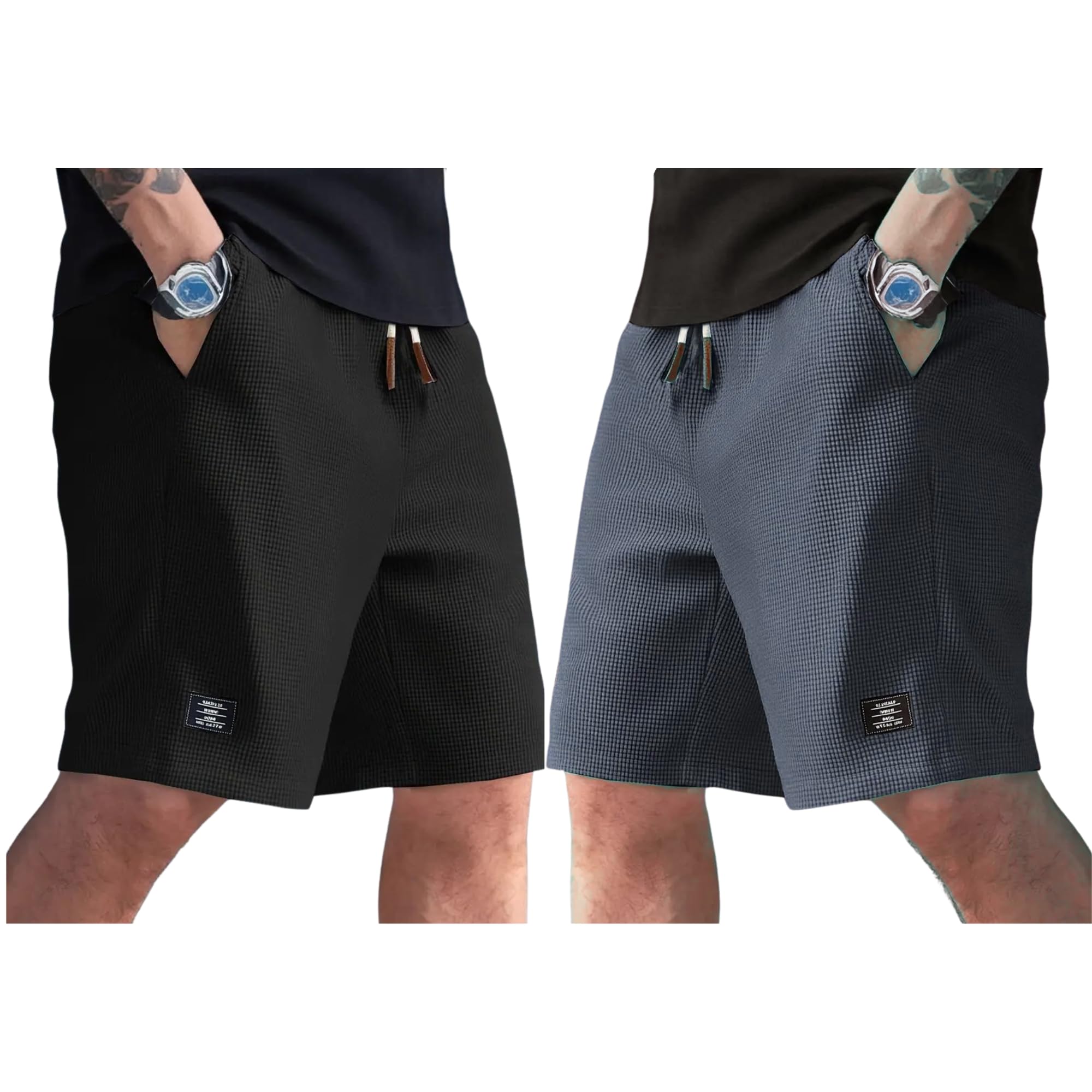 FABRIPPLE Men’s Stylish Cotton Shorts Combo | Lightweight Shorts with Pockets | Relax Fit | Trendy Summer Collection (Pack of 2)-picture-15