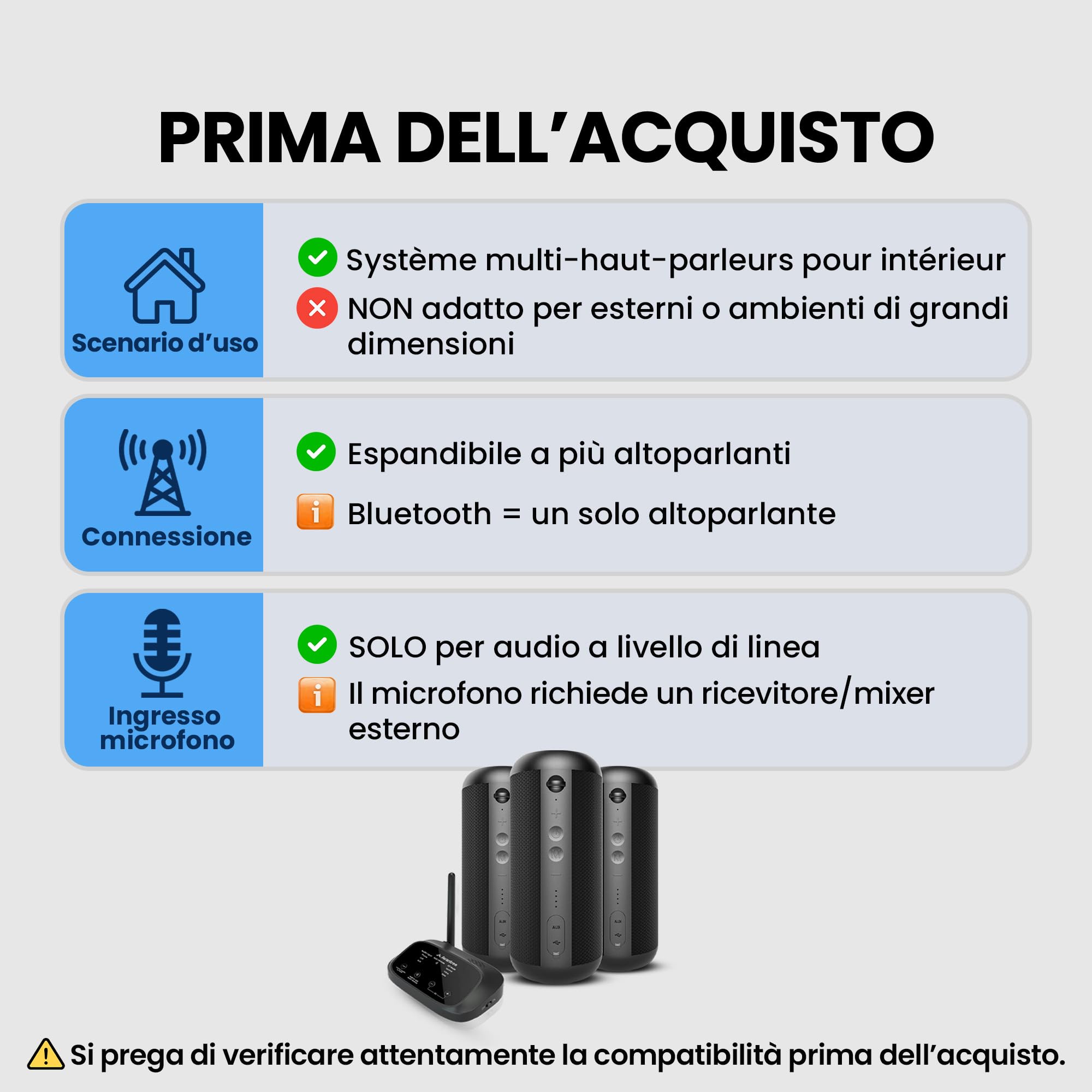 Avantree Harmony 2 - Sistema Multiroom Altoparlante Wireless Set Stereo Con Ingressi Bluetooth e Cablati, Ogni Speaker Funziona Come Altoparlante Bluetooth Portatile Indipendente