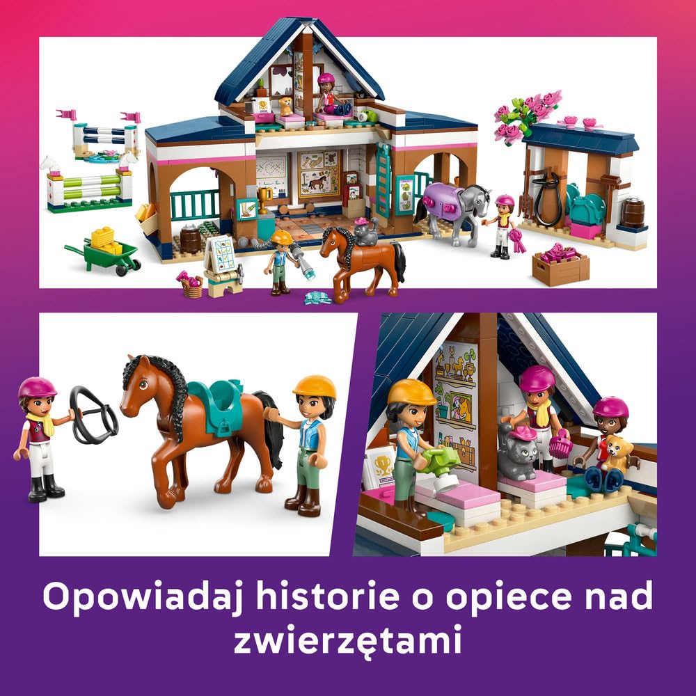 LEGO Friends Stadnina i szkółka jeździecka 42688 | Stadnina, zestaw z końmi, prezent dla miłośnika jazdy konnej 7+, 735 elementów