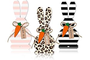 Marsui Black and White Easter Eggs Tiered Tray Spring Bunny Decor