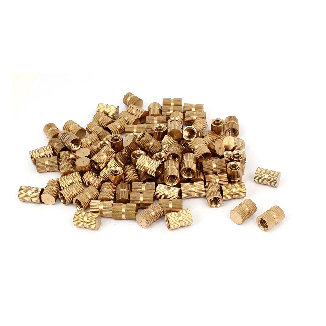 M8 x 15mm 10mm OD Brass Injection Molding Embedded Knurled Thumb Nut 100PCS (c19638b596336c1c7d3488c3af470e93)