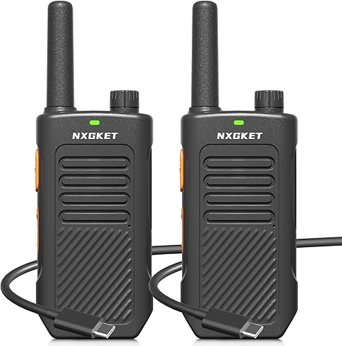 Walkie Talkies, NXGKET Walkie Talkies para adultos, paquete de 2 radios bidireccionales recargables de largo alcance con 16 canales FRS, batería de