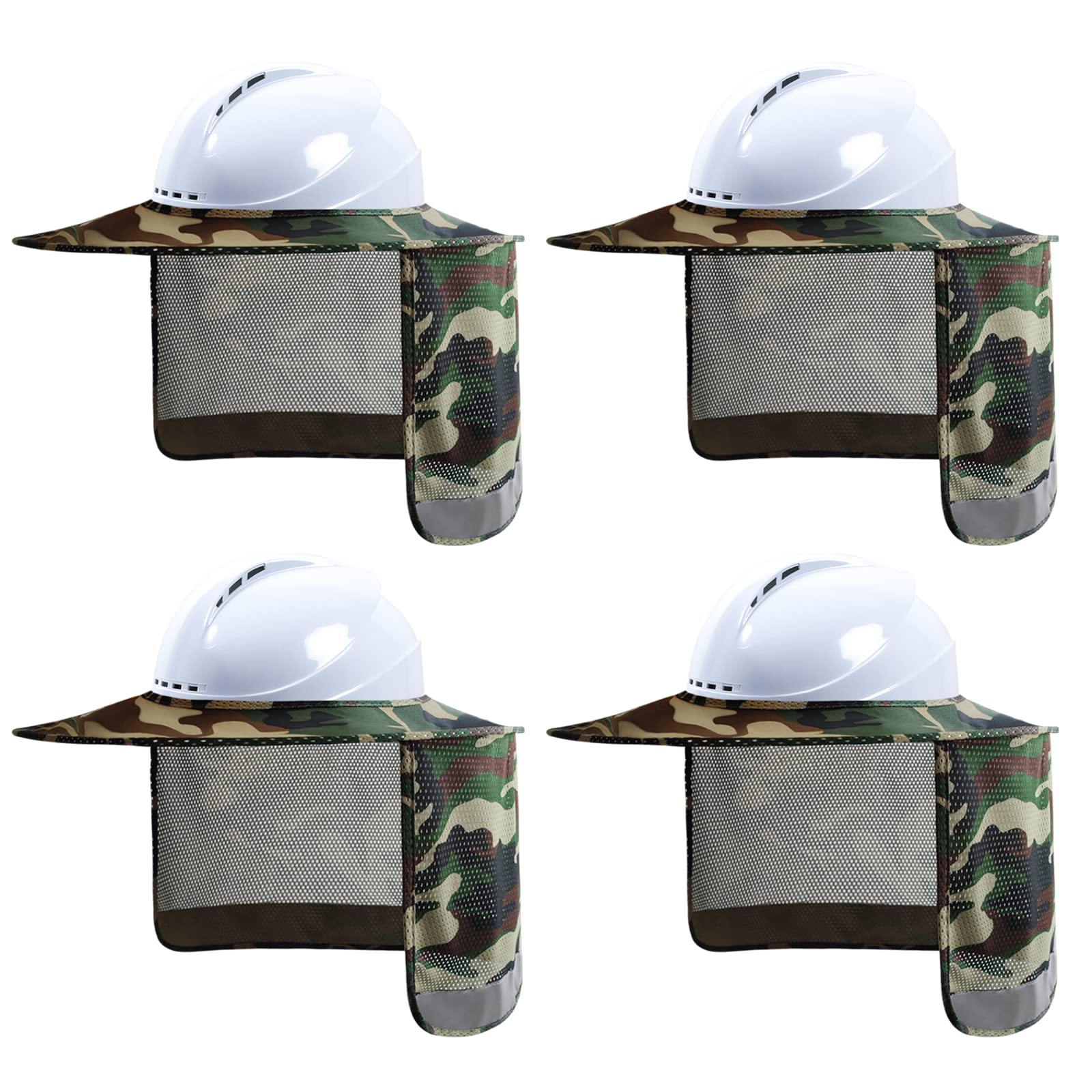 Hard Hat Sun Shade, High Vis Sun Visor Shade, Full Brim, Camo, 4PCS