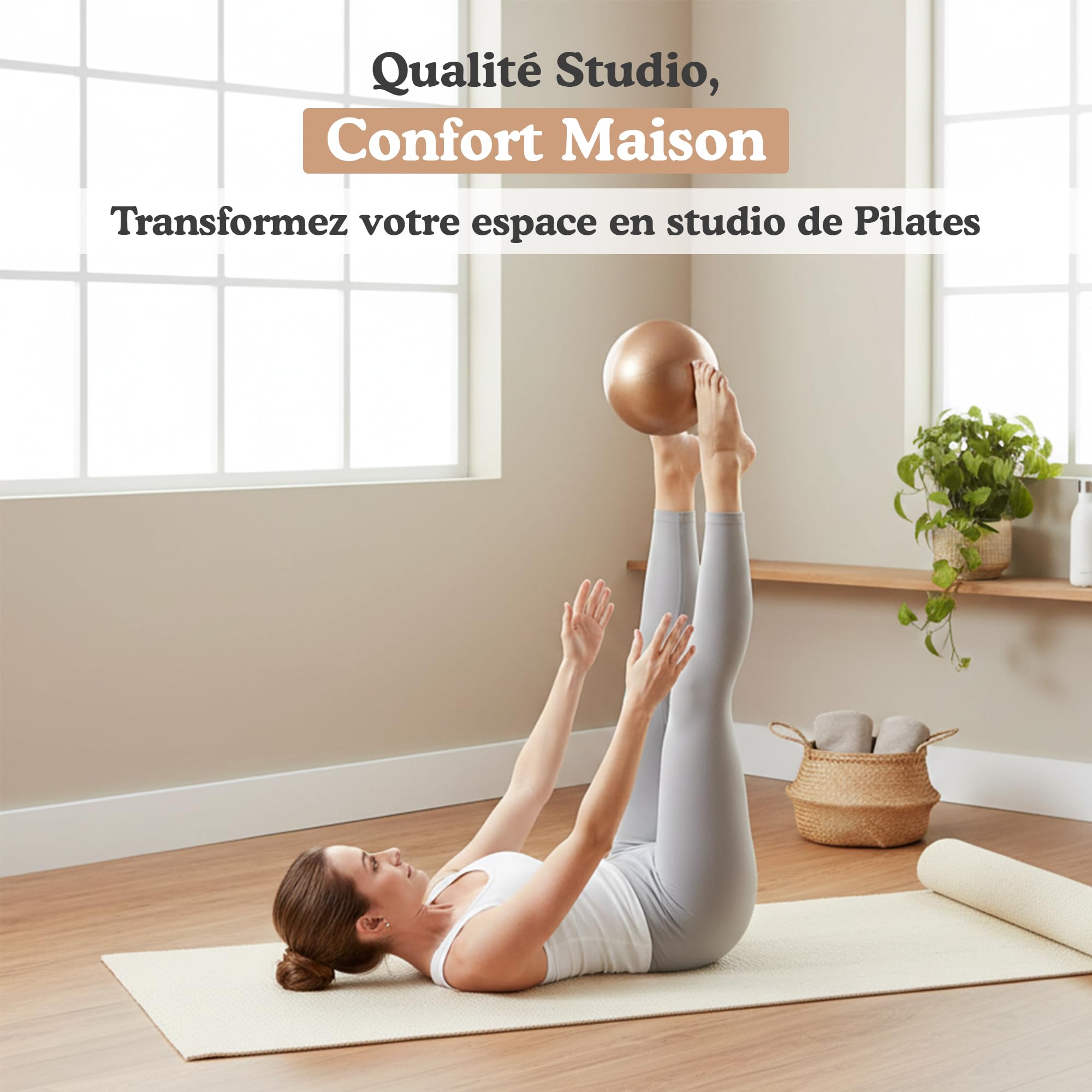 Kit Pilates Complet – Ballon, Anneau, Élastiques, Poids de Cheville, Ballerines Antidérapantes