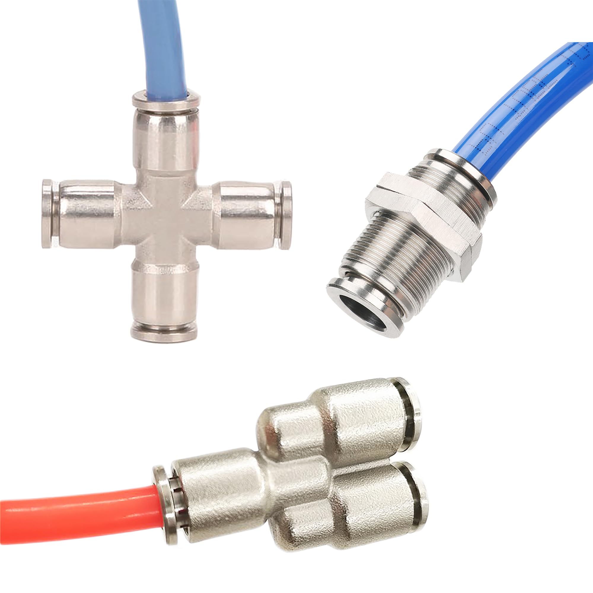 1 connettore rapido Pneumatico, a innesto, raccordi for Tubi da 4-16 mm, for irrigazione Giardino(10mm,3 Way)