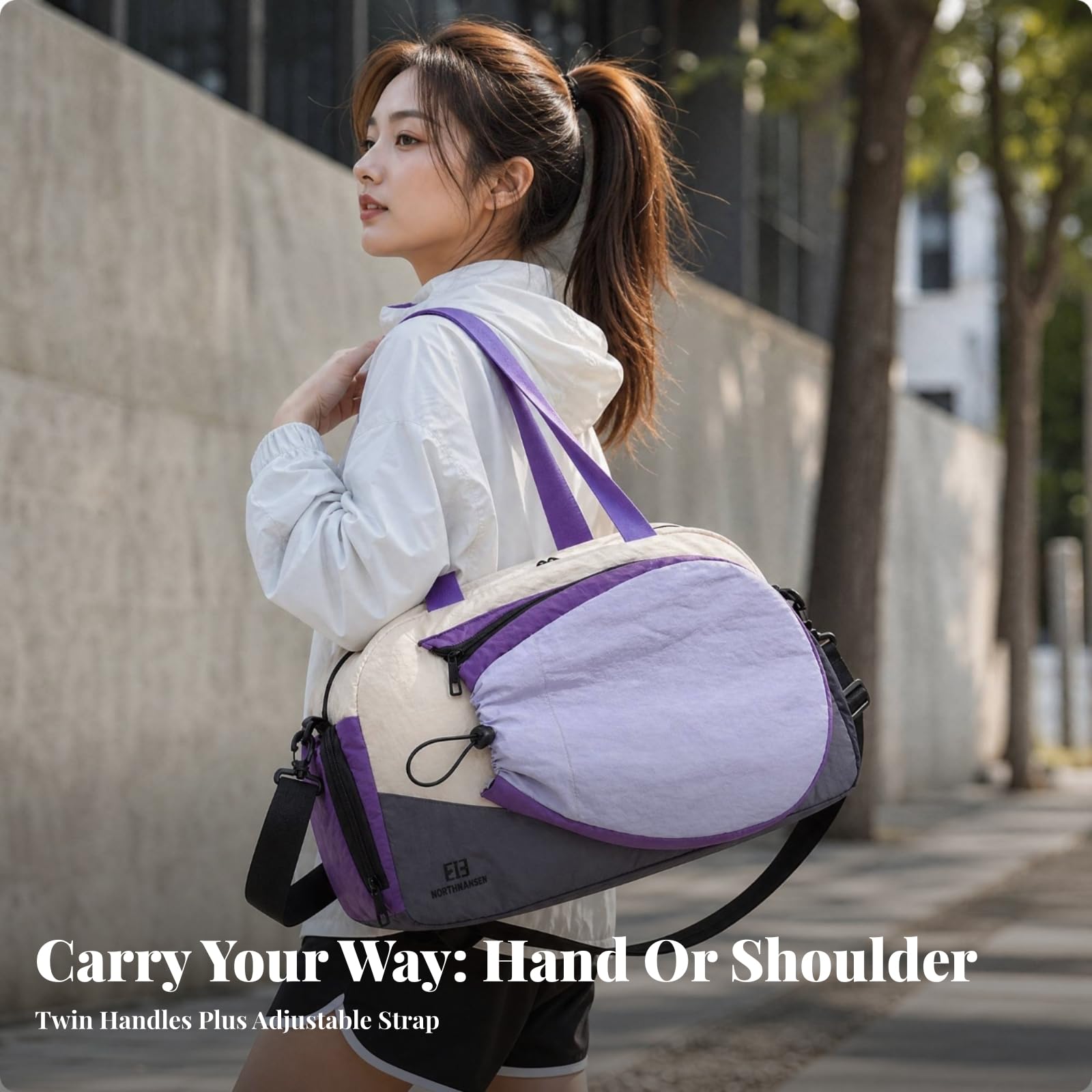 Borsa da Palestra con Scomparto Separato Leggera Borsa a Sacco Sportiva Compatta per Viaggi nel Fine Settimana, Tragitto Quotidiano, Arancio