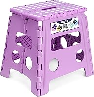 Vista 18 de Delxo Taburete plegable de 9 pulgadas en negro, taburetes plegables para niños, taburete plegable portátil con asa, taburete plegable para cocina