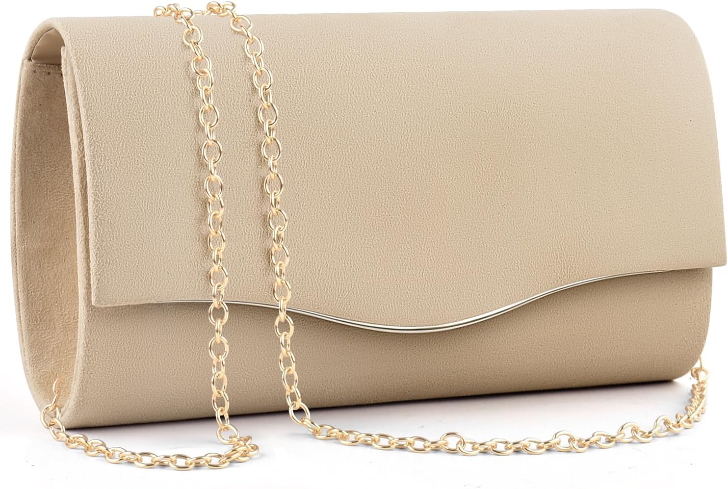 TINDTOP Clutch Purses for Women, Formal Evening Bags Suede Shoulder Envelope Party Handbags Wedding Cocktail Prom Clutches