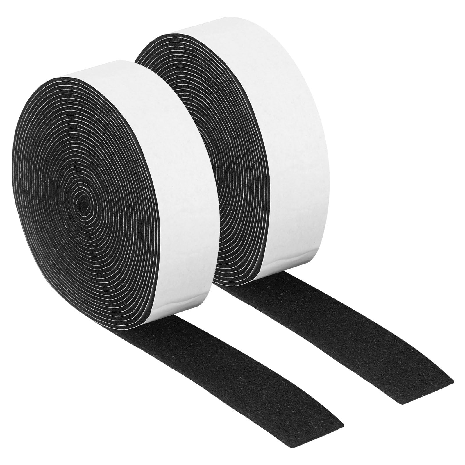 sourcing map Felt Strips with Adhesive Backing, 2 Rolls 1" x 193" x 0.06" Anti Scratch Furniture Felt Tapes Self-Stick Pads for Protecting Hardwood Floor, Black